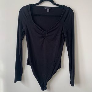 Black long sleeve bodysuit